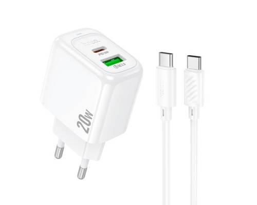 МЗП HOCO CS54A Surplus PD20W+QC3.0 charger set(C to C) White mag-6942007631532137373