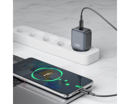 МЗП XO L155(EU) PD30W 1USB-C Fast Charger TYPE-C cable Чорний mag-6975837582309140447