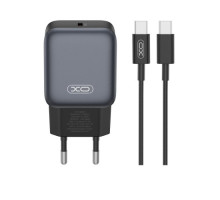 МЗП XO L155(EU) PD30W 1USB-C Fast Charger TYPE-C cable Чорний mag-6975837582309140447