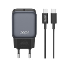 МЗП XO L155(EU) PD30W 1USB-C Fast Charger TYPE-C cable Чорний mag-6975837582309140447