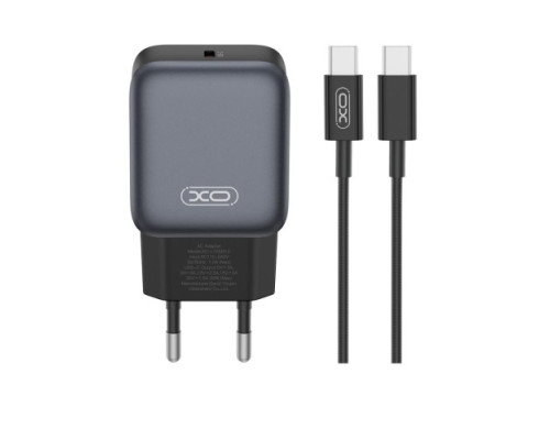 МЗП XO L155(EU) PD30W 1USB-C Fast Charger TYPE-C cable Чорний mag-6975837582309140447