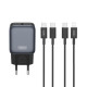 МЗП XO L155(EU) PD30W 1USB-C Fast Charger TYPE-C cable Чорний mag-6975837582309140447