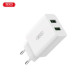 МЗП XO L119 (EU) dual USB-A QC18W fast charging charger with Mirco cable Білий mag-692068084421060117