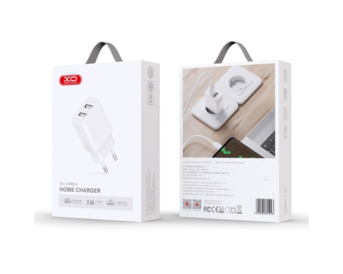 МЗП XO L109 2USB-A 2.4A Charger Білий mag-6920680845293136200