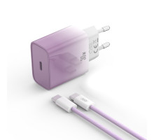 МЗП XO CE18 (EU) PD30W USB-C fast charging charger with Type-C cable Фіолетовий mag-692068085171360143