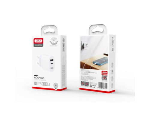 МЗП XO L97 USB A+USB C dual port 2.4A Home charger Білий mag-692068082716960096