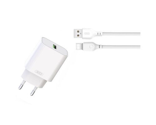 МЗП XO L103 (EU) QC3.0 18W Charger with TYPE-C cable Білий mag-692068083215657210
