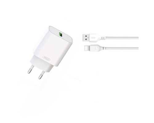 МЗП XO L103 (EU) QC3.0 18W Charger with TYPE-C cable Білий mag-692068083215657210