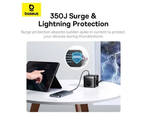 МЗП Baseus PowerCombo Cube Power Strip 3AC+2U+2C 30W 1.5m EU Black E00066400117-00 mag-6932172651121152080