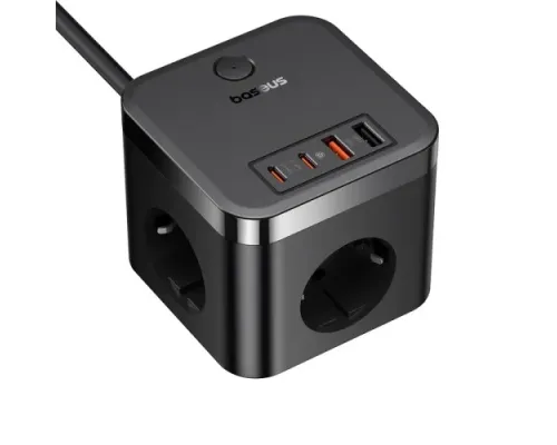 МЗП Baseus PowerCombo Cube Power Strip 3AC+2U+2C 30W 1.5m EU Black E00066400117-00 mag-6932172651121152080