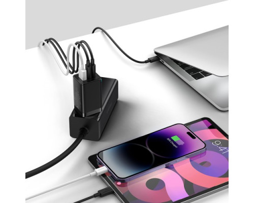 МЗП Baseus GaN5 Pro Fast Charger 2C+U 65W EU Cable Type-C to Type-C 1m Black CCGP120201 mag-6932172617523128878