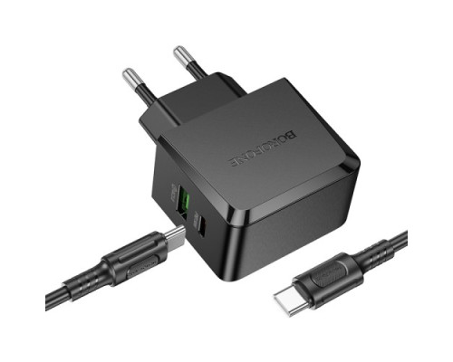 МЗП BOROFONE BAS61A Smart PD30W+QC3.0 + Cable Type-C to Type-C чорний mag-6941991118210138234