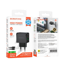 МЗП BOROFONE BAS61A Smart PD30W+QC3.0 + Cable Type-C to Type-C чорний mag-6941991118210138234