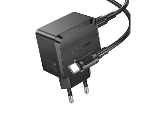 МЗП BOROFONE BAS61A Smart PD30W+QC3.0 + Cable Type-C to Type-C чорний mag-6941991118210138234