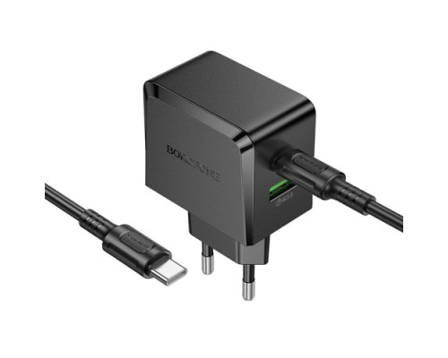 МЗП BOROFONE BAS61A Smart PD30W+QC3.0 + Cable Type-C to Type-C чорний mag-6941991118210138234