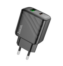 МЗП HOCO CS23A Sunlight dual port PD30W+QC3.0 charger Black mag-6942007609944135798
