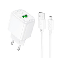 МЗП HOCO CS52A Surplus single-port QC3.0 charger + Micro White mag-6942007631464137267