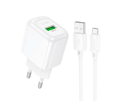 МЗП HOCO CS52A Surplus single-port QC3.0 charger + Micro White mag-6942007631464137267