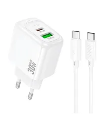 МЗП HOCO CS55A Surplus PD30W+QC3.0 charger set(C to C) White mag-6942007631563146730
