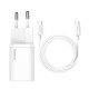МЗП Baseus Super Si Quick Charger 1C 25W EU Mini White Cable Type-C toType-C 3A 1m White TZCCSUP-L02 mag-6953156206038107323