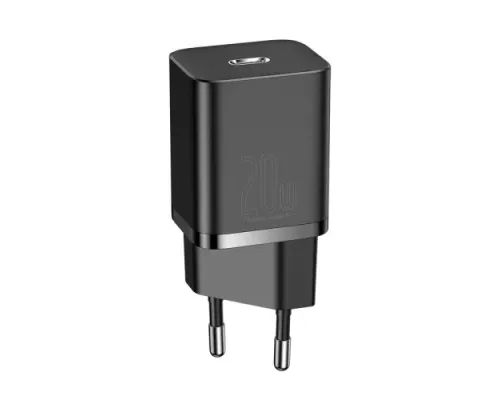 МЗП Baseus Super Si Quick Charger 1C 20W/Simple Wisdom Data Cable Type-C to iP 1m Black TZCCSUP-B01 mag-6953156230057144906