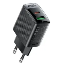 МЗП ACEFAST A98 PD30W GaN (USB-C+USB-A) charger Black mag-6974316283263153747