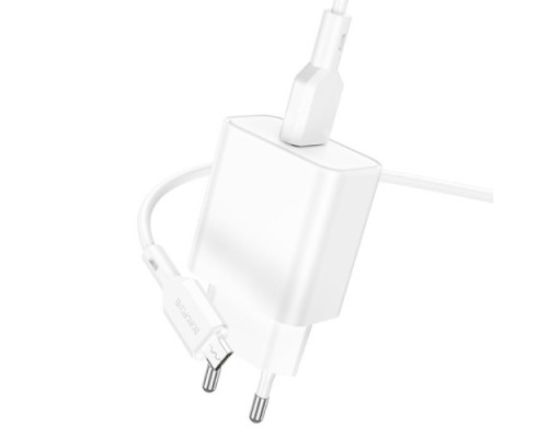 МЗП BOROFONE BA72A Spring 18W/QC3.0/1USB + Cable Micro білий mag-6974443388572133703