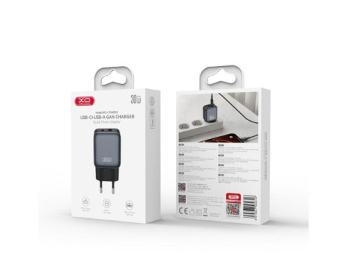 МЗП XO L156(EU) PD30W/QC18W(1A1C) fast charger Чорний mag-6975837582316140448