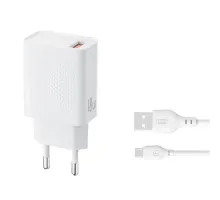 МЗП XO L159 (EU) QC18W 1USB-A Quick Charger Micro Kit (NB103) Білий mag-6975837587007147363
