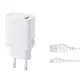 МЗП XO L159 (EU) QC18W 1USB-A Quick Charger Micro Kit (NB103) Білий mag-6975837587007147363