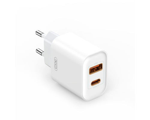 МЗП XO CE12 (EU) European standard USB-C 20W/USB-A 18W fast charging Білий mag-692068084437160118