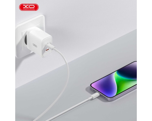 МЗП XO CE08 PD50W (2USB-C) Fast Charger with Lightning cable білий mag-6920680845811136201
