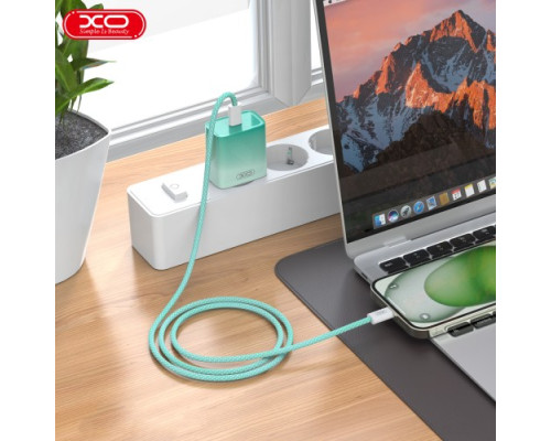 МЗП XO CE18 (EU) PD30W USB-C fast charging charger with Lightning cable Синій mag-692068085173760144