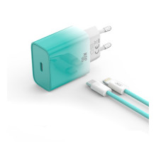 МЗП XO CE18 (EU) PD30W USB-C fast charging charger with Lightning cable Синій mag-692068085173760144