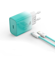 МЗП XO CE18 (EU) PD30W USB-C fast charging charger with Lightning cable Синій mag-692068085173760144