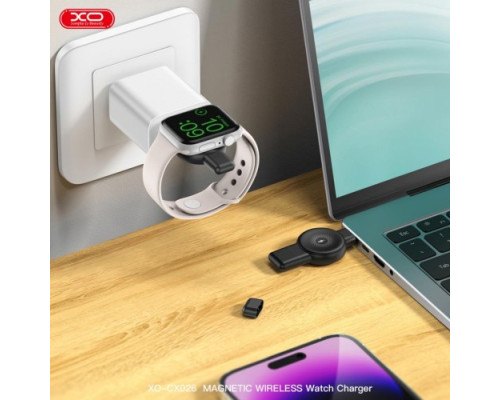 МЗП XO CX026 Apple/Samsung USB-A/, Type-c Watch Wireless Charger Чорний mag-692068085658960168