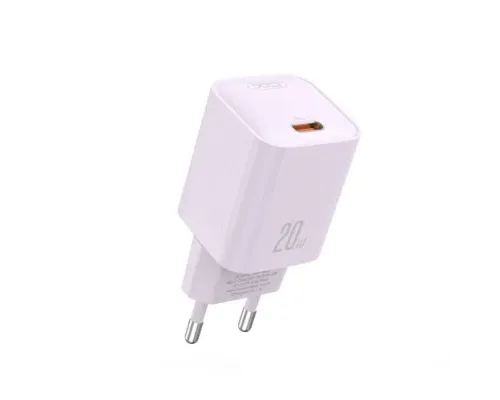 МЗП XO L146(EU) PD20W Single USB-C Charger Фіолетовий mag-6920680859757147311