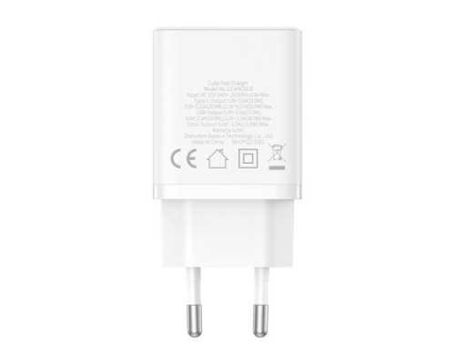 МЗП Baseus Cube Fast Charger C+U 20W EU Cluster White P10111403213-00 mag-6932172651169128965
