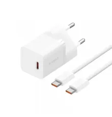 МЗП Baseus GaN5 Fast Charger(mini) 1C 30W EU Cable Type-C to Type-C 100W 1m White дефект пакування mag-2000001587218153223