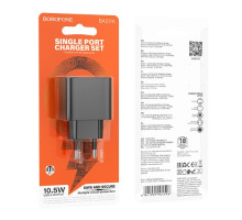 МЗП BOROFONE BAS11A Erudite single port 1USB/2.1A чорний mag-6941991104596137595