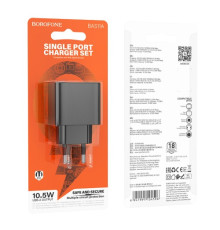 МЗП BOROFONE BAS11A Erudite single port 1USB/2.1A чорний mag-6941991104596137595