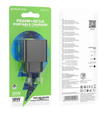 МЗП BOROFONE BAS14A Erudite PD20W+QC3.0 чорний mag-6941991104947137605
