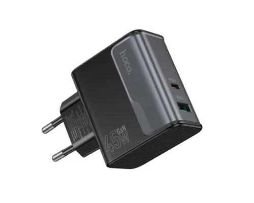 МЗП HOCO CS74A Star Speed PD45W+QC3.0 charger(EU) midnight black mag-6942007653848146742