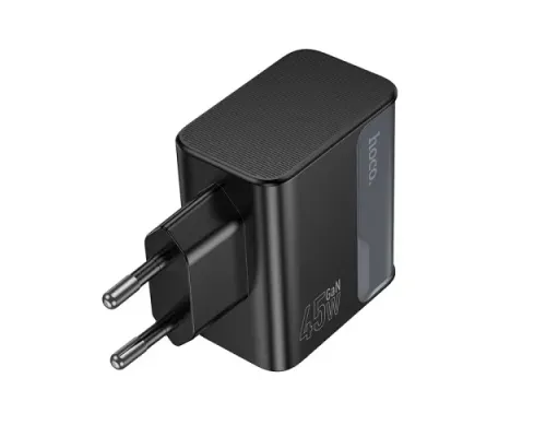 МЗП HOCO CS74A Star Speed PD45W+QC3.0 charger(EU) midnight black mag-6942007653848146742