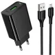 МЗП HOCO CS92A Leader single port QC3.0 charger set(Micro) (EU) Black mag-6942007671040153873