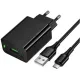 МЗП HOCO CS92A Leader single port QC3.0 charger set(Micro) (EU) Black mag-6942007671040153873