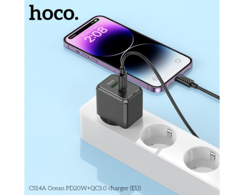 МЗП HOCO CS14A Ocean PD20W+QC3.0 charger Black mag-6942007603898138641
