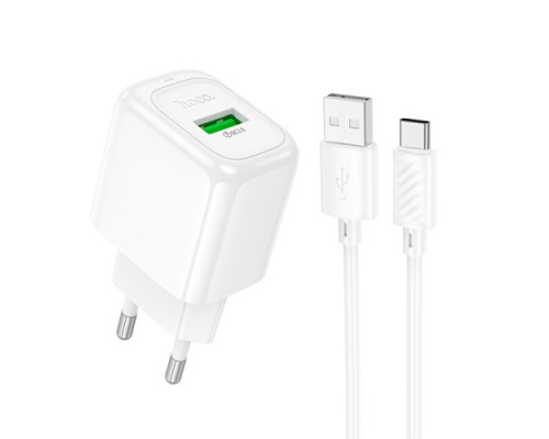 МЗП HOCO CS52A Surplus single-port QC3.0 charger set(Type-C) White mag-6942007631471137268