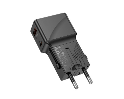 МЗП HOCO AC24 Mini PD25W+QC3.0 universal travel charger Black mag-6942007632379132686
