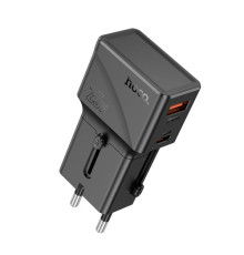 МЗП HOCO AC24 Mini PD25W+QC3.0 universal travel charger Black mag-6942007632379132686